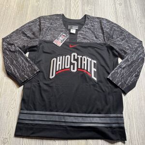 Ohio State Buckeyes Nike Team Hockey Jersey Spellout Logo Men’s L Black NWT